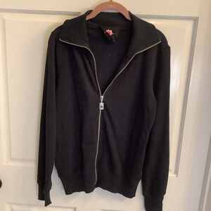 Women's Pink Lotus Black Zip Up jacket Size L